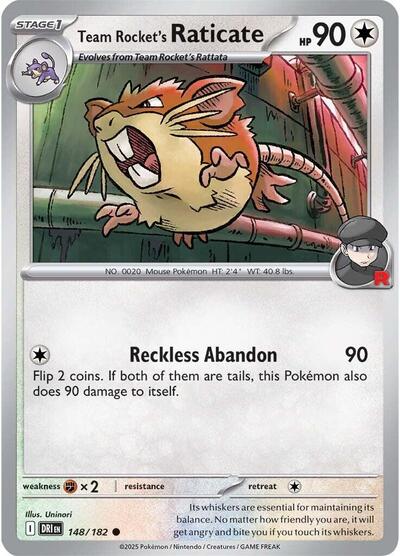 Team Rocket's Raticate - 148/182 - Front