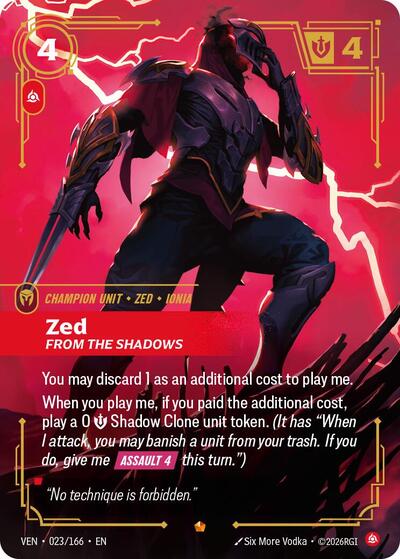 Zed, From the Shadows - Front