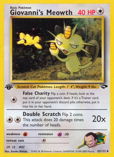 Giovanni's Meowth (43) - Front
