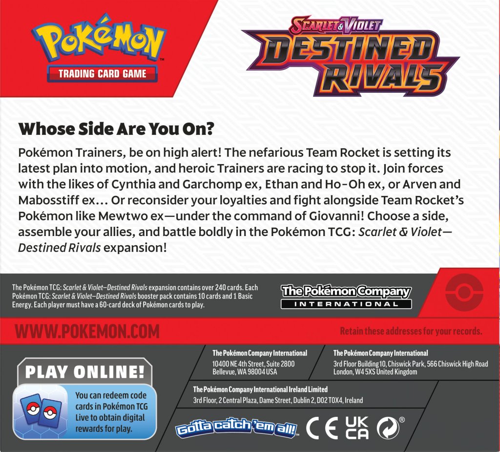 Pokémon: Destined Rivals SV10 - Booster Pack