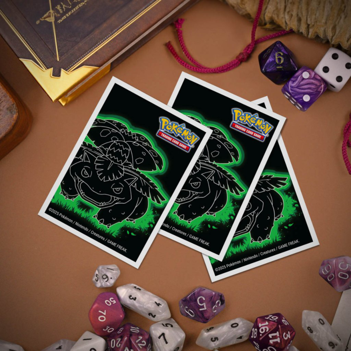 Pokemon Neon Kanto 105ct APEX Deck Protector Sleeves Venusaur