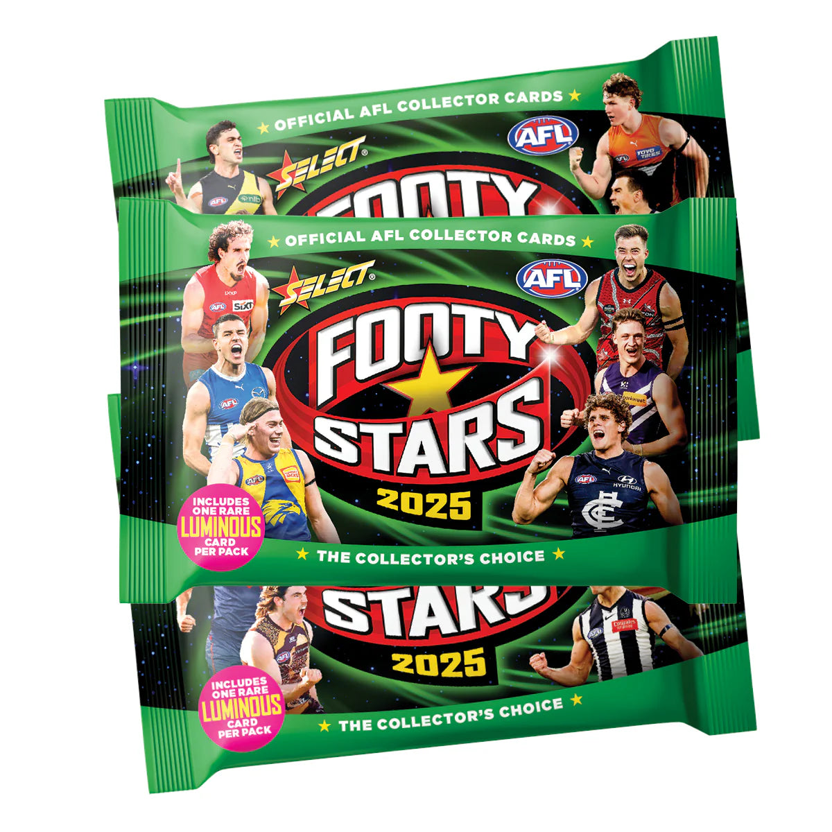 2025 AFL Footy Stars Vinyl Album + 2 Packs Cards
