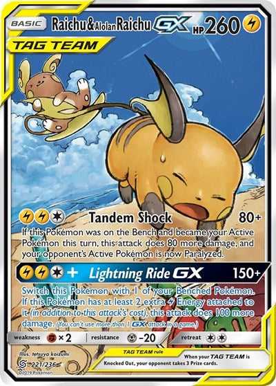 Raichu & Alolan Raichu GX (Alternate Full Art) - Front