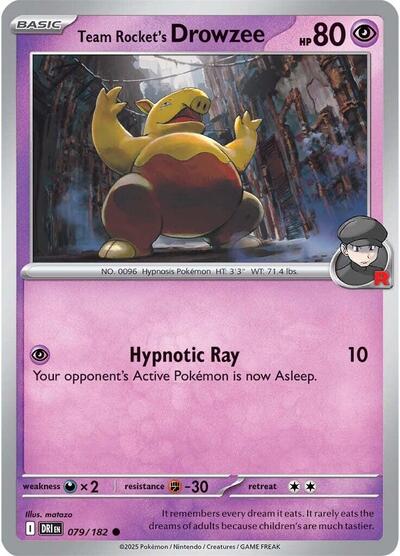 Team Rocket's Drowzee - Front