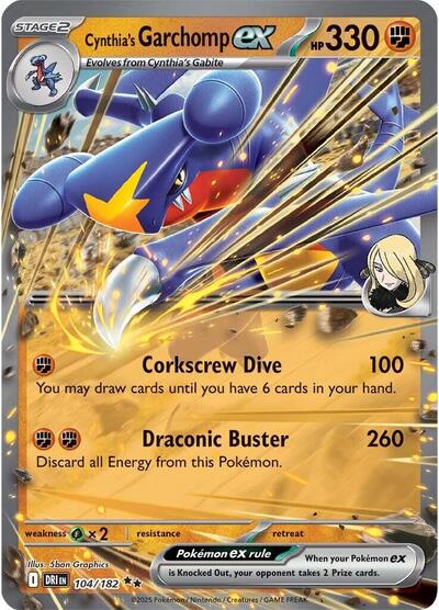 Cynthia's Garchomp ex - 104/182 - Front