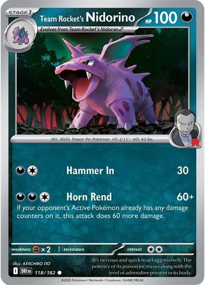 Team Rocket's Nidorino - Front