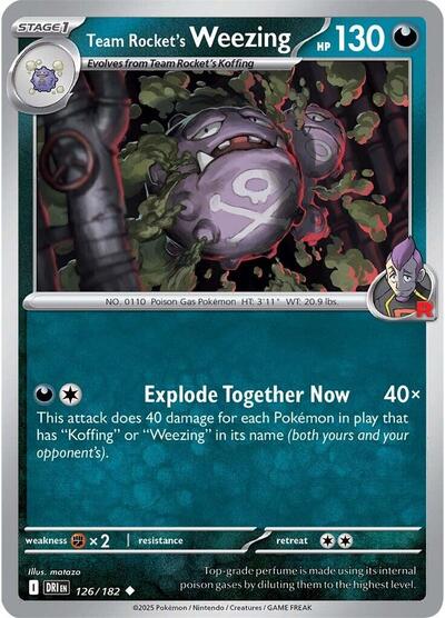 Team Rocket's Weezing - 126/182 - Front