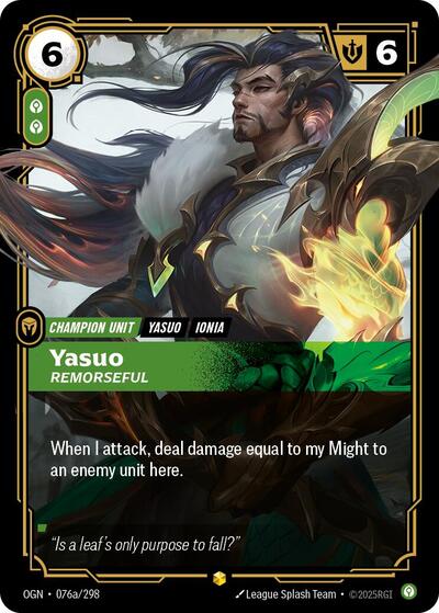 Yasuo - Remorseful (Alternate Art) - Front