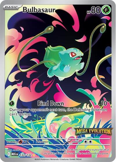 Bulbasaur - 133/132 (Mega Evolution Stamped) - Front