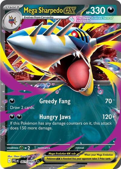 Mega Sharpedo ex - 061/094 - Front