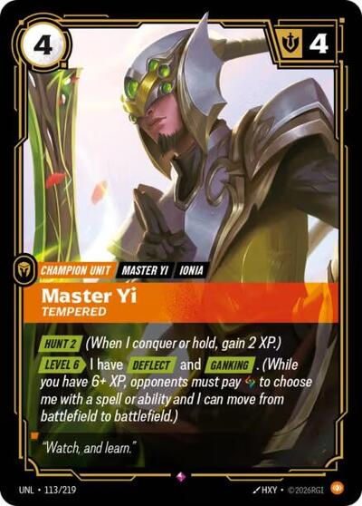 Master Yi - Tempered - Front
