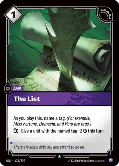 The List - Front