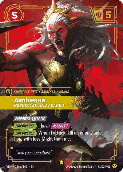 Ambessa, Respected and Feared (Alternate Art) - Front