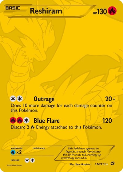 Reshiram (114 Full Art Secret Rare) - Front