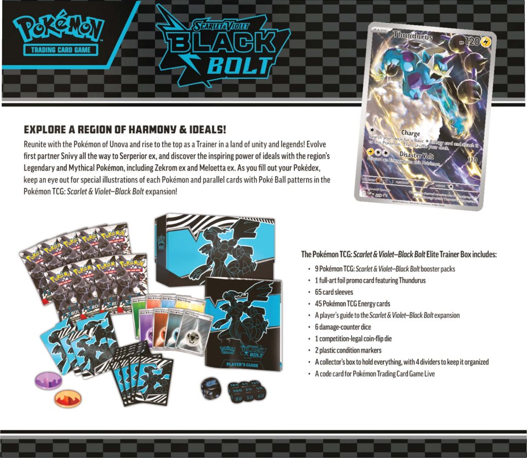 Pokémon TCG: Scarlet & Violet— Black Bolt Elite Trainer Box