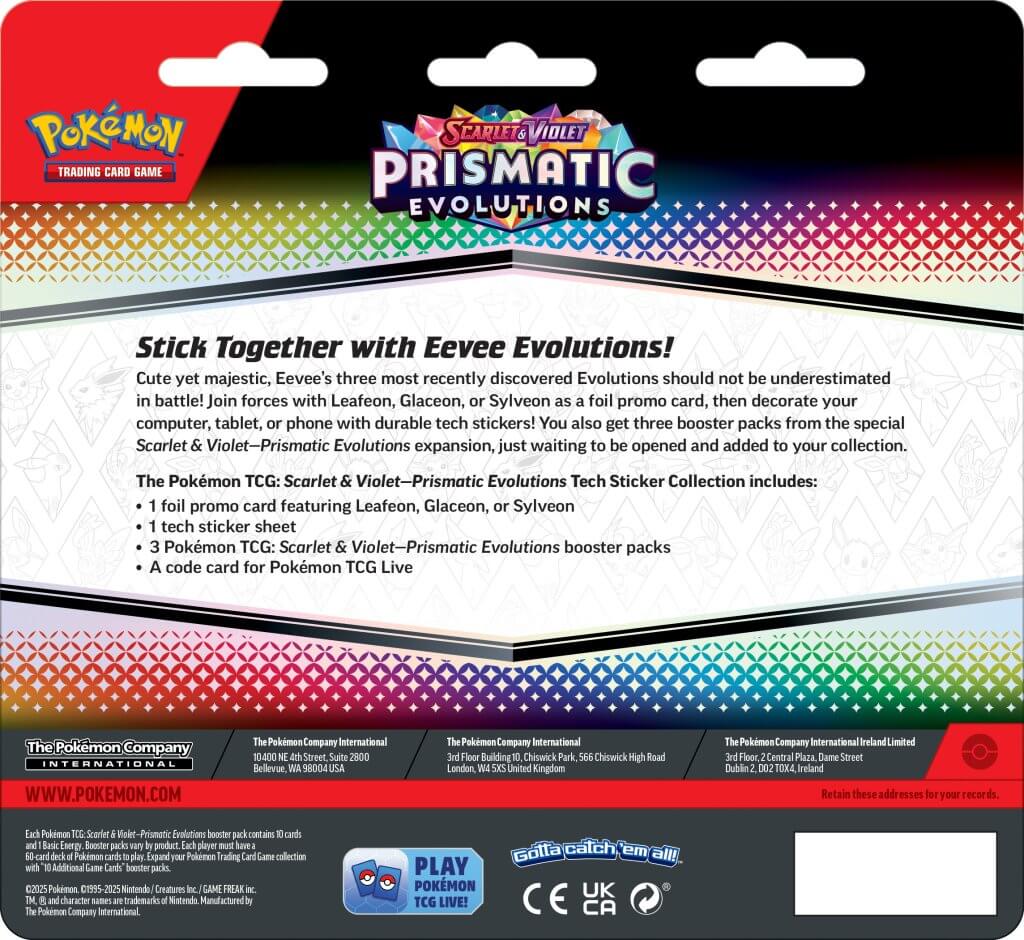 Pokémon: Prismatic Evolutions SV08.5 - Tech Sticker Collection