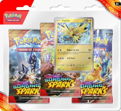 Pokémon TCG Scarlet & Violet 8 Surging Sparks Three Booster Blister