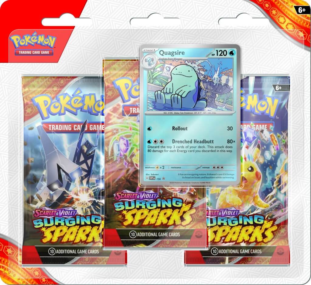 Pokémon TCG Scarlet & Violet 8 Surging Sparks Three Booster Blister