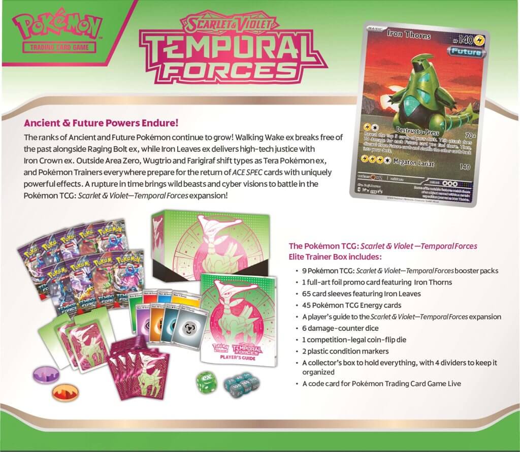 Pokémon TCG Temporal Forces Elite Trainer Box Iron Leaves