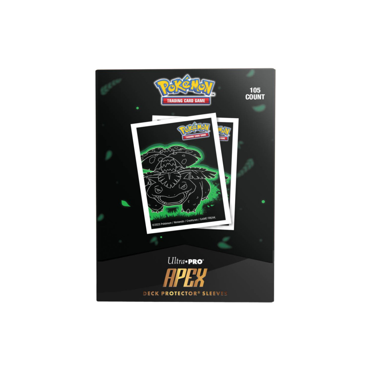 Pokemon Neon Kanto 105ct APEX Deck Protector Sleeves Venusaur