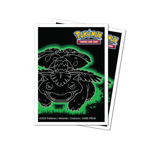 Pokemon Neon Kanto 105ct APEX Deck Protector Sleeves Venusaur