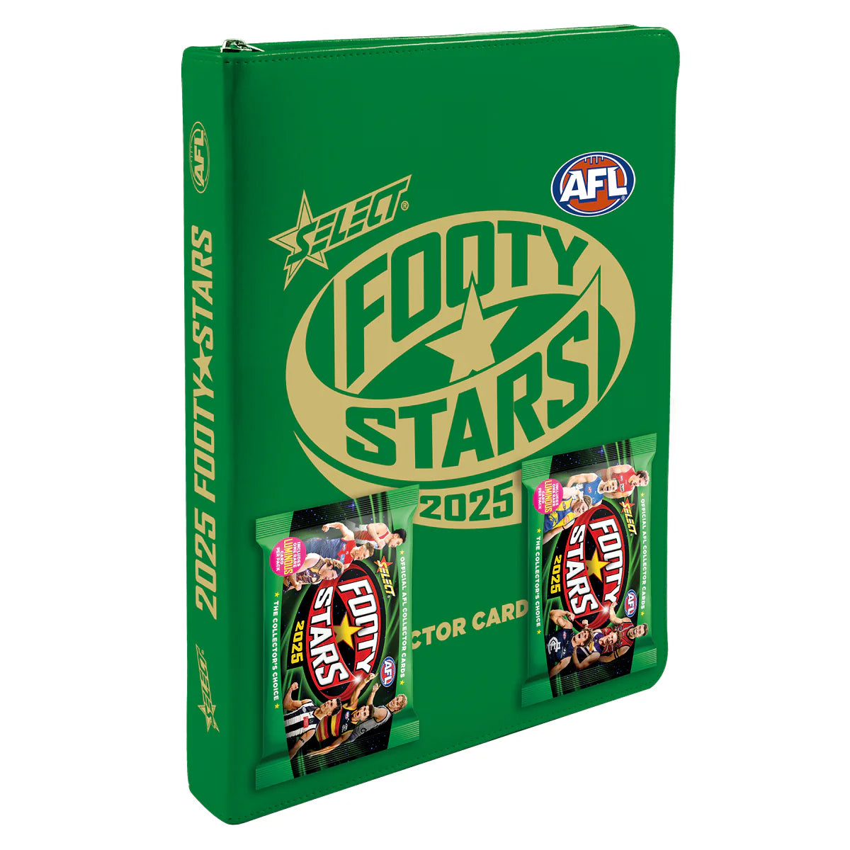 2025 AFL Footy Stars Vinyl Album + 2 Packs Cards