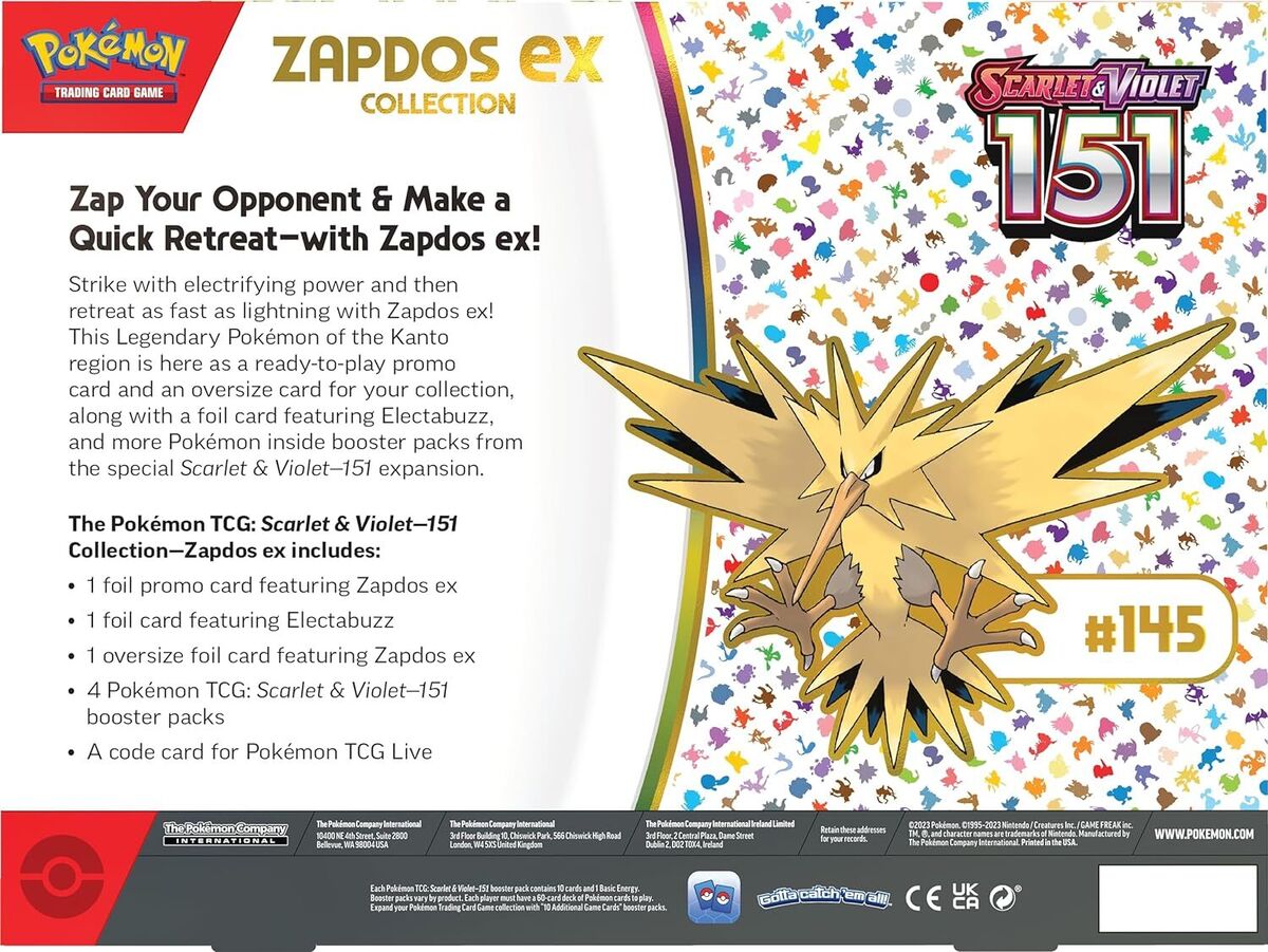 Pokémon TCG: Scarlet & Violet - 151 Ex Box Zapdos Ex